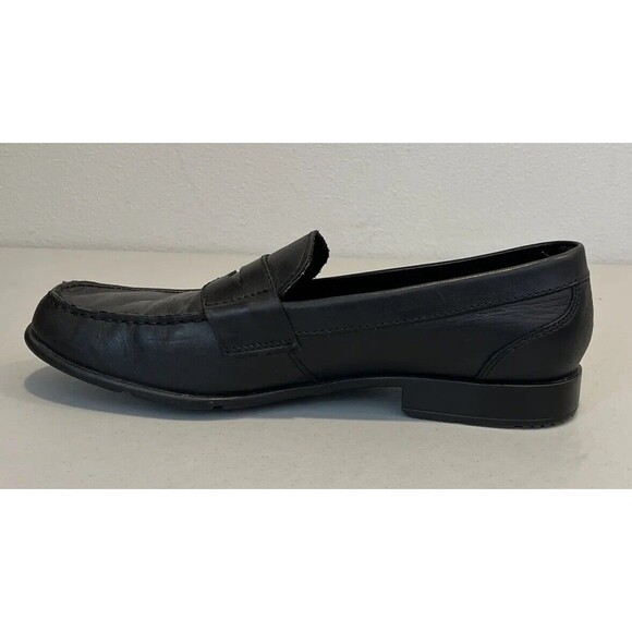 Rockport Mens 10.5 M Walkability Trutech Black Leather Penny Loafer Dress Shoes - Picture 4 of 16